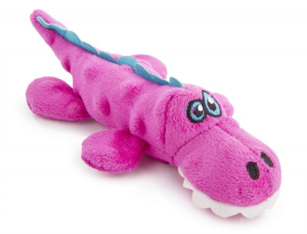 Go Dog Gators with Chew Guard Technology Durable Plush Squeaker Dog Toy Pink Mini Just for Me For Cheap - Image 3