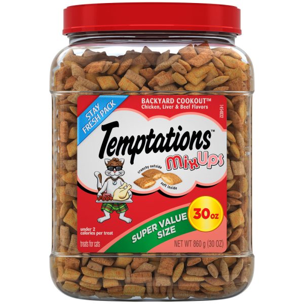 Temptations Mixups Crunchy & Soft Backyard Cookout Flavor Cat Treats Hot on Sale