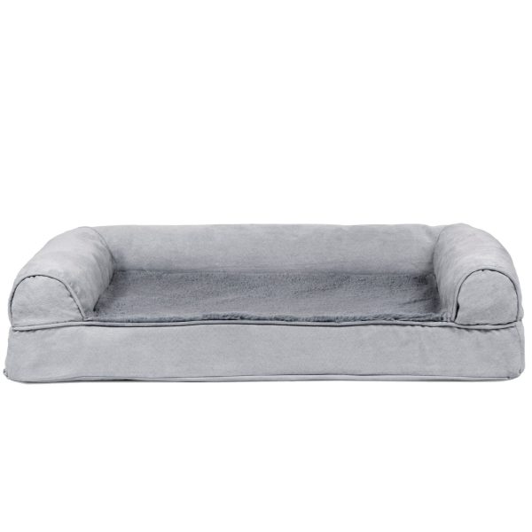 FurHaven Plush & Suede Orthopedic Sofa Dog Bed - Medium, Gray For Discount - Image 2