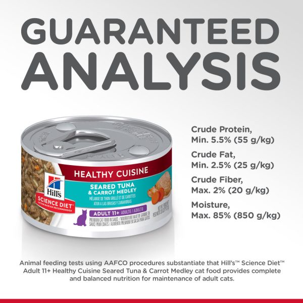 Hill s Science Diet Healthy Senior Cuisine Adult 11+ Seared Tuna & Carrot Medley Canned Cat Food Online Hot Sale - Image 5