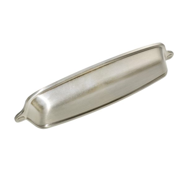 Utopia Alley HW214PLBN021 Nicholas Pull Handle - Decorative Cabinet Drop Pull Handles for Cabinets and Drawers - Vintage Cabinet Hardware with Hand Finished Brushed Nickel - Metal Drawer Pull Handle, 5.0  Center to Center Hot on Sale - Image 2