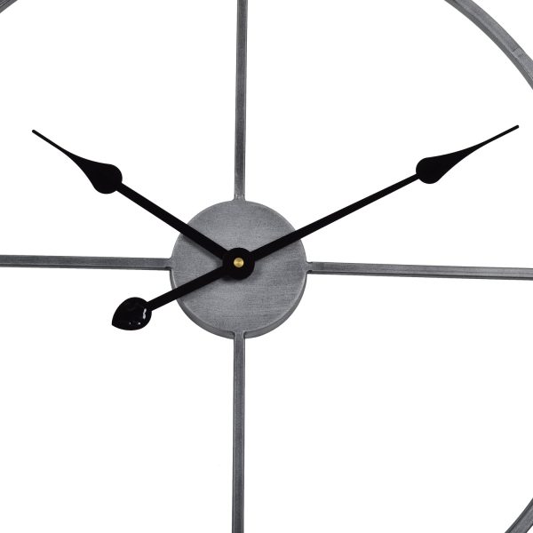 Utopia Alley CL0024PAGY014 Rivet Edge Industrial Wall Clock - Large Wall Clock, Big Clocks For Living Room Decor Or Dining Room Decor, Decorative Wall Clocks, Iron Wall Decor, Metal Wall Clock (32  Roman, Pewter) Online now - Image 4
