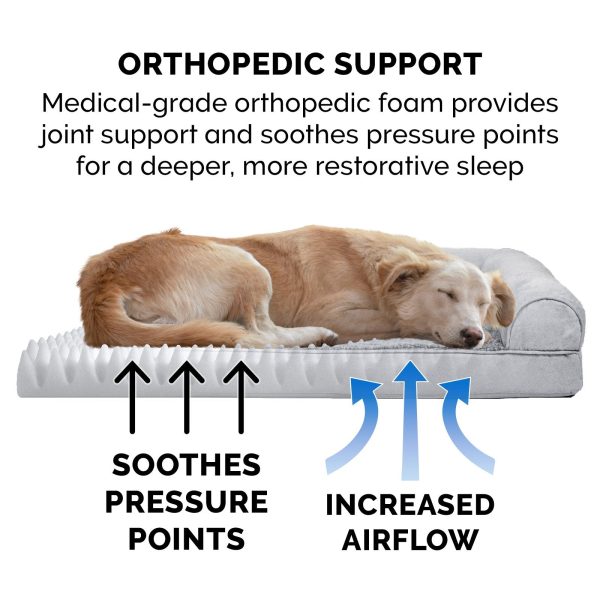FurHaven Plush & Suede Orthopedic Sofa Dog Bed - Medium, Gray For Discount - Image 5