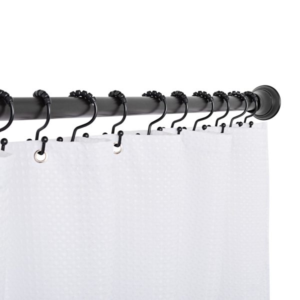 Utopia Alley HK3BK Shower Hooks - Double Shower Curtain Rings for Bathroom - Rust Resistant Shower Curtain Hooks for Shower Curtain or Liner -  Double Roller Shower Curtain Hooks - Set of 12, Matte Black Online now - Image 4