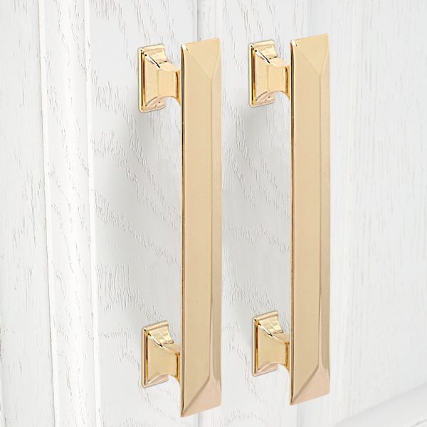 Utopia Alley HW347PLGD011 Tristan Pull Handle - Decorative Cabinet Drop Pull Handles for Cabinets and Drawers - Vintage Cabinet Hardware with Hand Finished Polished Gold - Metal Drawer Pull Handle, 3.75  Center to Center Online Hot Sale - Image 4