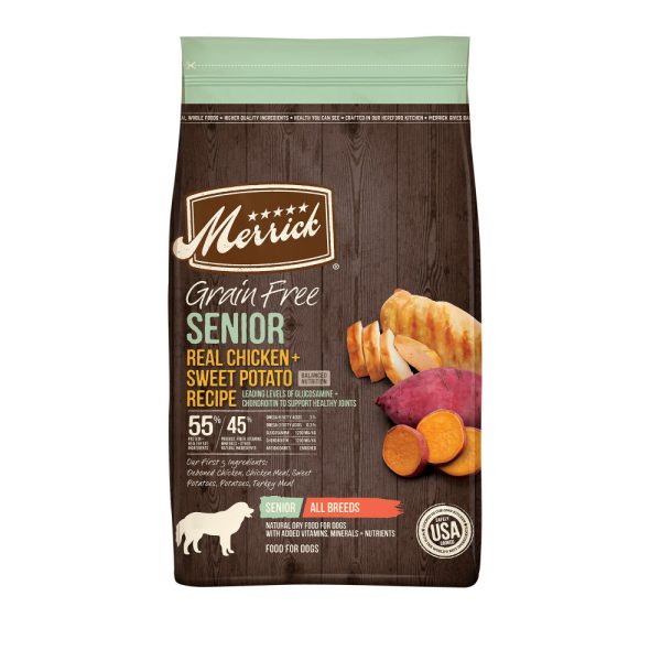 Merrick Grain Free Senior Real Chicken & Sweet Potato Recipe Dry Dog Food For Sale