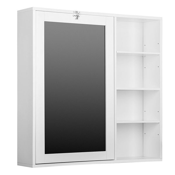 Utopia Alley SH0071PAWW011 Collapsible Fold Down Desk Table with Storage Cabinet & Shelves - Wall Mounted Desk Furniture with Chalkboard Wall - Computer Desk With Storage for Small Spaces - White Sale - Image 3
