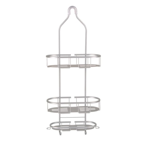 Utopia Alley SHC4XX Rustproof Aluminum Shower Caddy for Shower Heads - Hanging Shower Caddy Organizer with 3 Shelves & Hooks, Overhead Shower Caddy for Bathroom & Home, Handheld Shower Head, Tall Bottle Rack Online Hot Sale - Image 2
