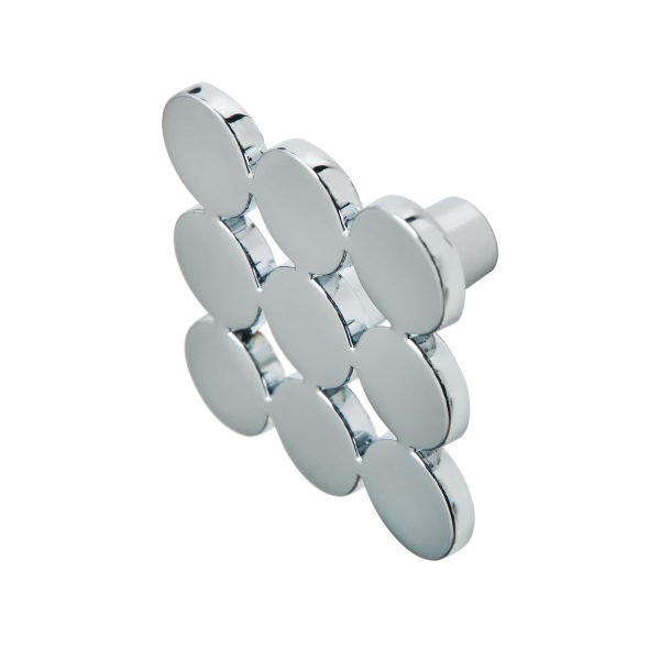 Utopia Alley HW338PLCH021 Tempo Square Cabinet Ring Pull Knob - Decorative Cabinet Drop Pull Knobs for Cabinets and Drawers - Vintage Cabinet Hardware with Hand Finished Polished Chrome - Metal Drawer Pull Knobs 1.9  on Sale - Image 4
