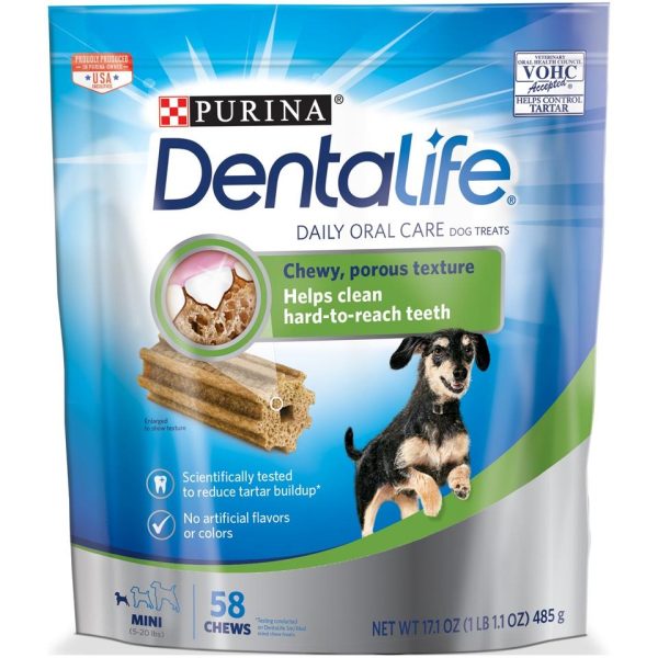 Purina DentaLife Daily Oral Care Mini Dental Dog Treats For Sale