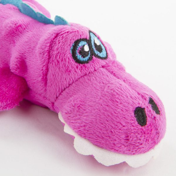 Go Dog Gators with Chew Guard Technology Durable Plush Squeaker Dog Toy Pink Mini Just for Me For Cheap - Image 2
