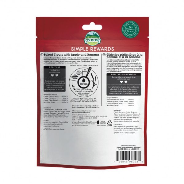 Oxbow Animal Health Simple Rewards Baked Treats with Apple & Banana Online - Image 2
