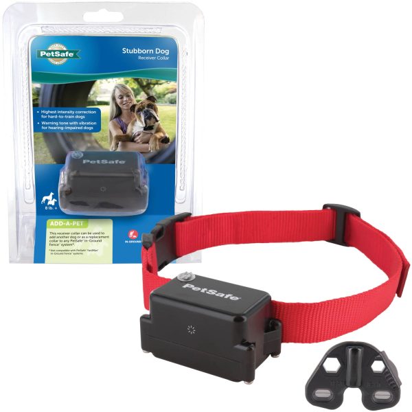PetSafe Stubborn Dog Receiver Collar Only - In-Ground Fence Collar, Waterproof, with Tone, Vibration and Static Correction for Dogs 8lb and Up - From The Parent Company of INVISIBLE FENCE Brand Discount