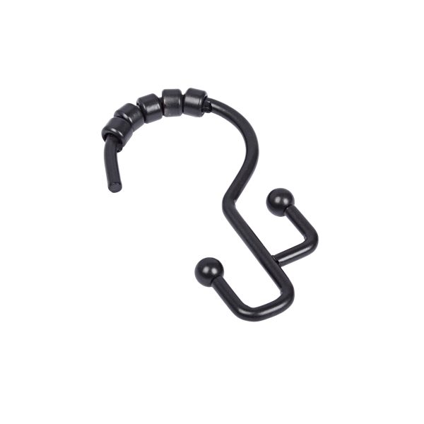 Utopia Alley HK3BK Shower Hooks - Double Shower Curtain Rings for Bathroom - Rust Resistant Shower Curtain Hooks for Shower Curtain or Liner -  Double Roller Shower Curtain Hooks - Set of 12, Matte Black Online now