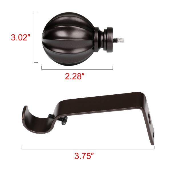 Utopia Alley D54XX 3 4 Inch Curtain Rod - Curtain Rods For Windows 48 to 86 Inch, Adjustable Drapery Rods, Curtain Rods, Bedroom & Living Room Decorative Curtain Rods, Tapestry Poles Online now - Image 4