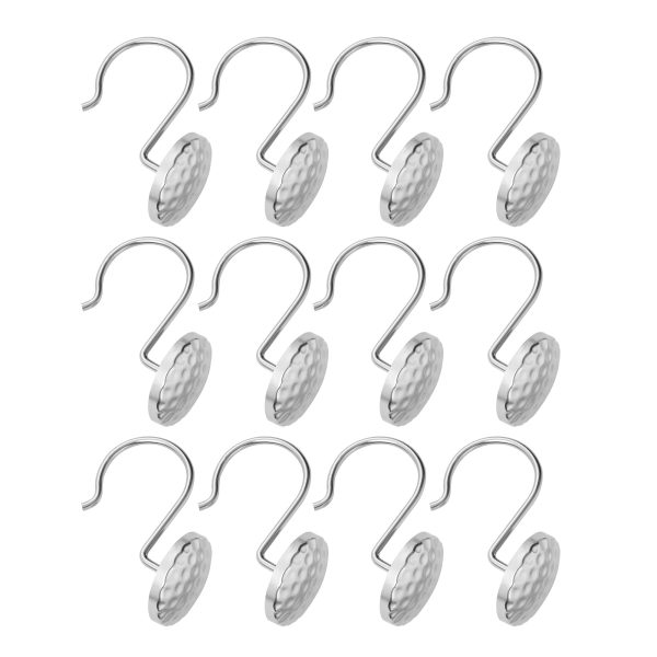 Utopia Alley HK28XX Shower Rings Hooks, Shower Curtain Rings Hooks for Bathroom, Rust Resistant Shower Curtain Hooks Rings, Set of 12, Chrome Oil Rubbed Bronze Brushed Nickel Matte Black Gold Cheap - Image 4