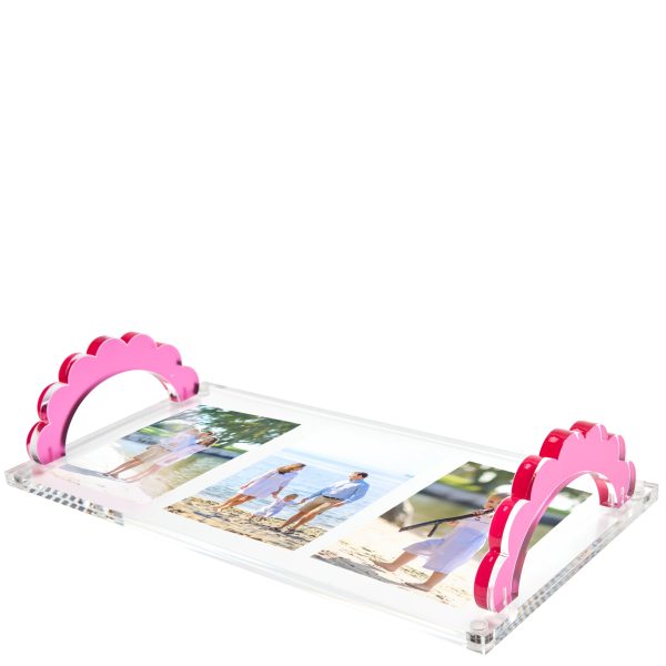 SCALLOP HANDLE PHOTO TRAY - ROSE Fashion
