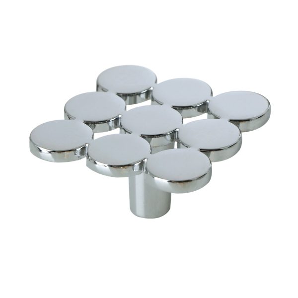 Utopia Alley HW338PLCH021 Tempo Square Cabinet Ring Pull Knob - Decorative Cabinet Drop Pull Knobs for Cabinets and Drawers - Vintage Cabinet Hardware with Hand Finished Polished Chrome - Metal Drawer Pull Knobs 1.9  on Sale
