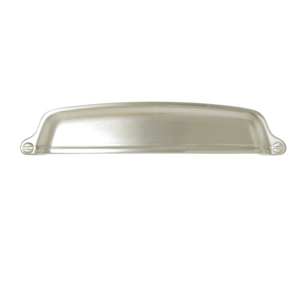 Utopia Alley HW214PLBN021 Nicholas Pull Handle - Decorative Cabinet Drop Pull Handles for Cabinets and Drawers - Vintage Cabinet Hardware with Hand Finished Brushed Nickel - Metal Drawer Pull Handle, 5.0  Center to Center Hot on Sale - Image 3