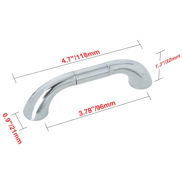 Utopia Alley HW296PLCH021 Tempo Pull Handle - Decorative Cabinet Drop Pull Handles for Cabinets and Drawers - Vintage Cabinet Hardware with Hand Finished Polished Chrome - Metal Drawer Pull Handle, 3.78  Center to Center Supply - Image 4