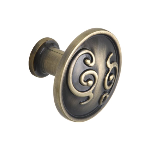 Utopia Alley HW344PLAB021 Roma Cabinet Ring Pull Knob - Decorative Cabinet Drop Pull Knobs for Cabinets and Drawers - Vintage Cabinet Hardware with Hand Finished Antique Brass - Metal Drawer Pull Knobs 1.3  Discount - Image 2