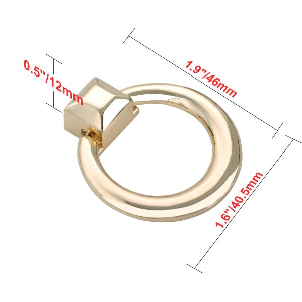 Utopia Alley HW281PLGD021 & HW282PLGM021 Anello Cabinet Ring Pull Knob - Decorative Cabinet Drop Pull Knobs for Cabinets and Drawers - Vintage Cabinet Hardware with Hand - Metal Drawer Pull Knobs 1.6  For Sale - Image 4