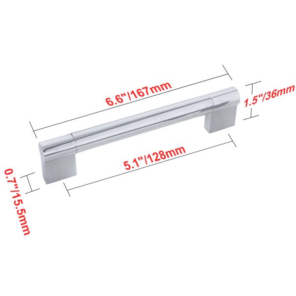 Utopia Alley Viva Cabinet Pull, Polished Chrome 5 in. Center to Center Supply - Image 3