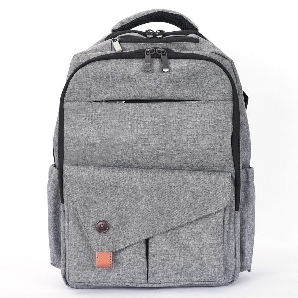 Waterproof Baby Diaper Bag with Changing Mat, Pockets, and Stroller Straps, Gray For Cheap